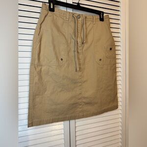 💋 Jones New York Women’s Casual Drawstring Cargo Skirt - Khaki Size 6 Vintage